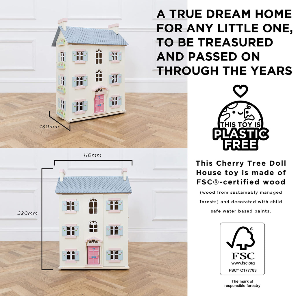 4 Storey Wooden Doll House Play Set U322