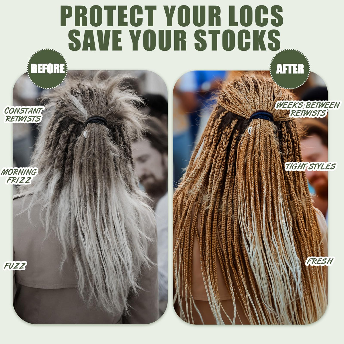 2 Pcs Dreadlock Sleep Cap I202
