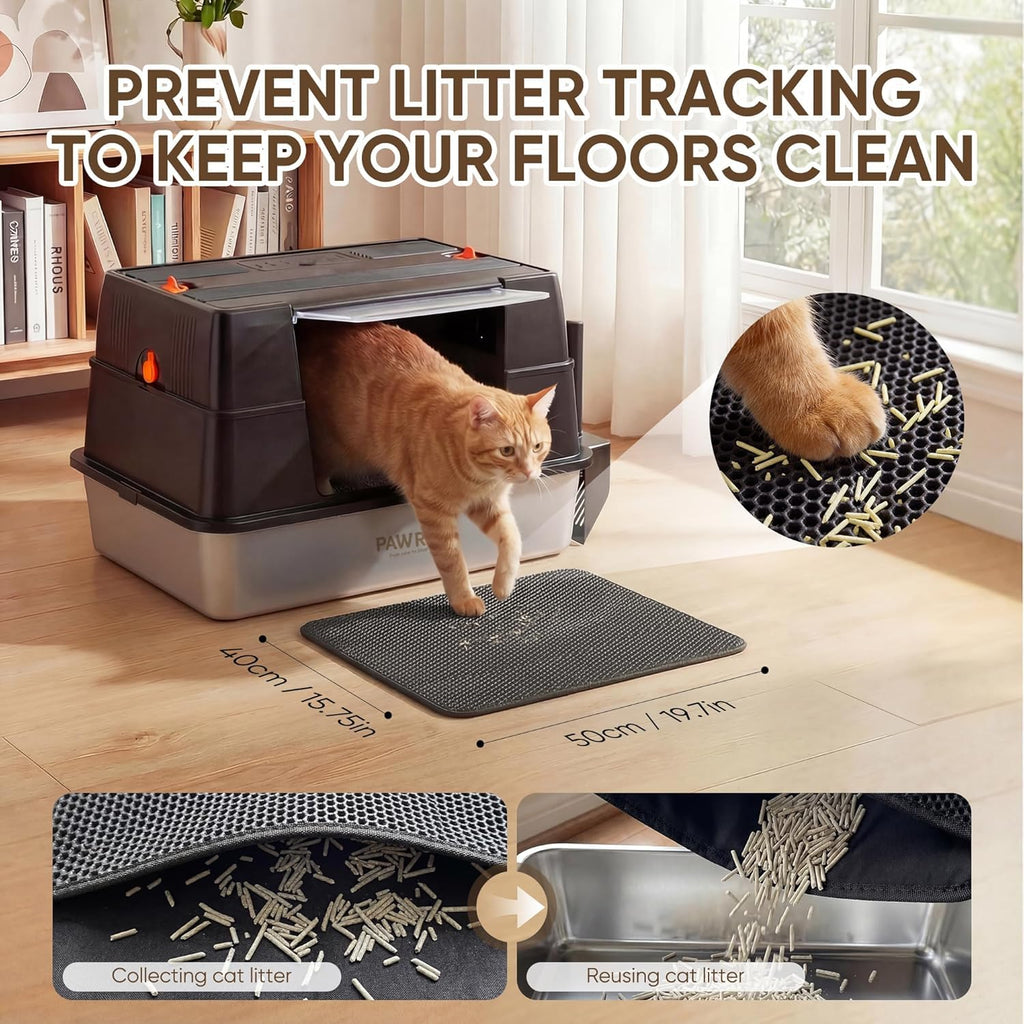 XL Stainless Steel Enclosed Cat Litter Box with Flip-Up Lid H36739