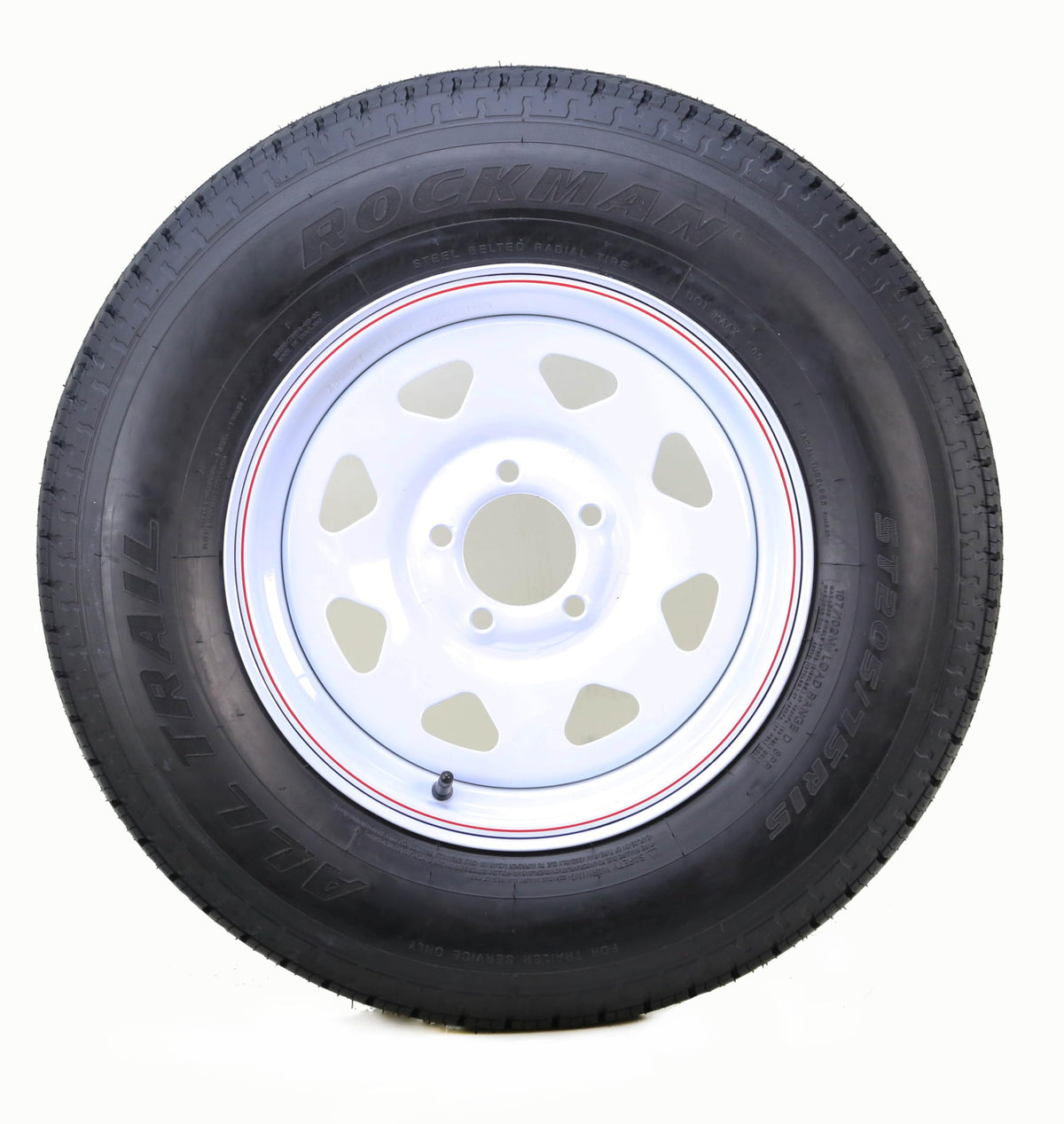 Trailer Tire & Wheel ST205/75R15 8-Ply White Spoke Rim T738357