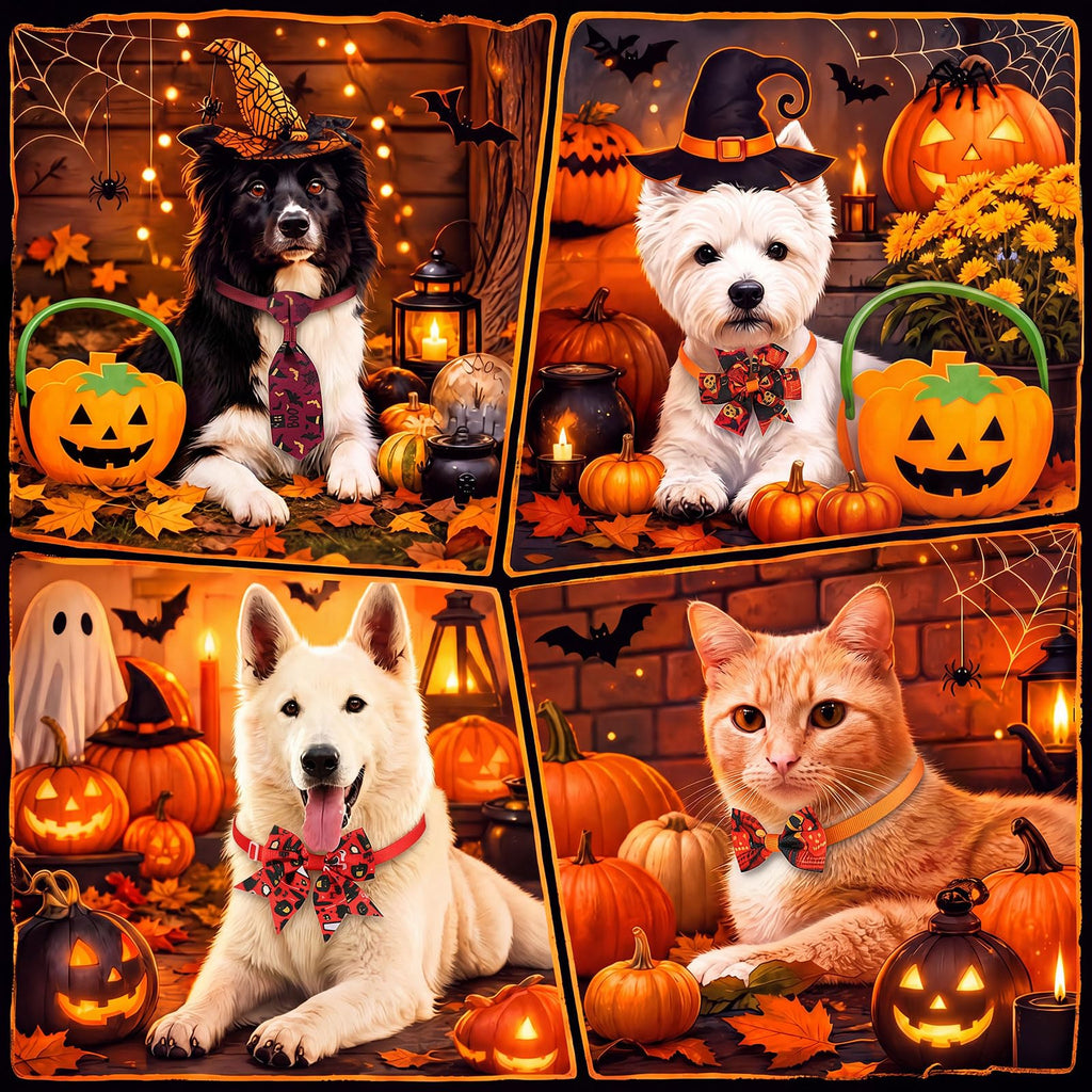 Fall Dog Bow Ties Collars 360 Pcs M7352