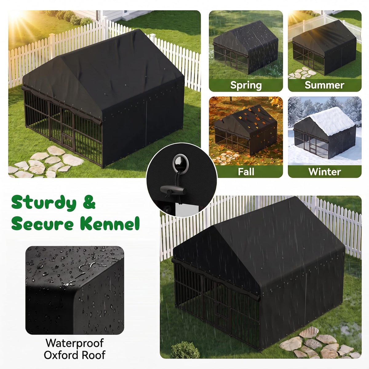 10x20 FT Heavy Duty Outdoor Dog Kennel with Roof M17245