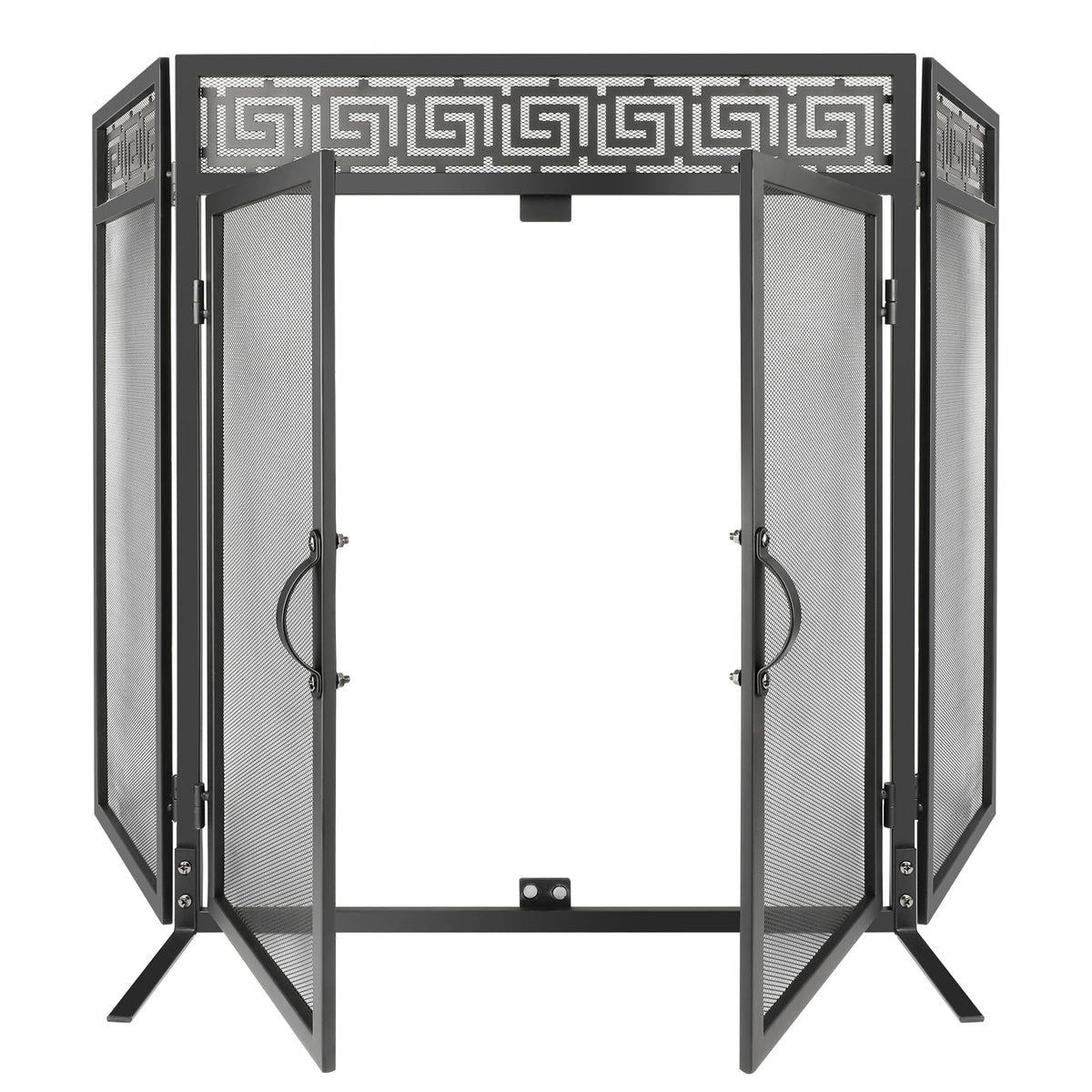 50"x32" Adjustable 3-Panel Fireplace Screen with Doors X2757