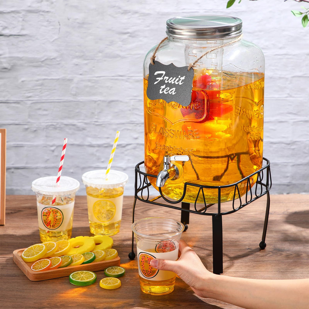 3 Gallon Glass Beverage Dispenser with Stand K6421
