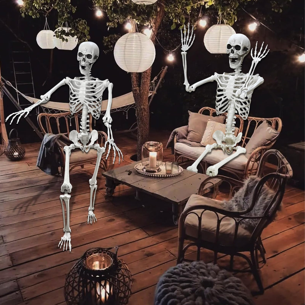 5.4Ft Poseable Life Size Human Skeleton with Rope Z398635