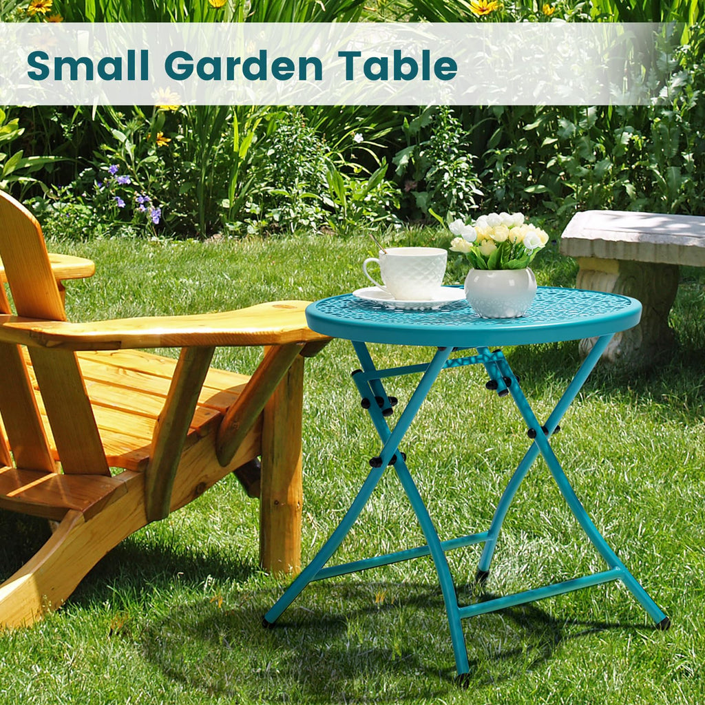 Folding Outdoor Side Table with Cutouts P8781