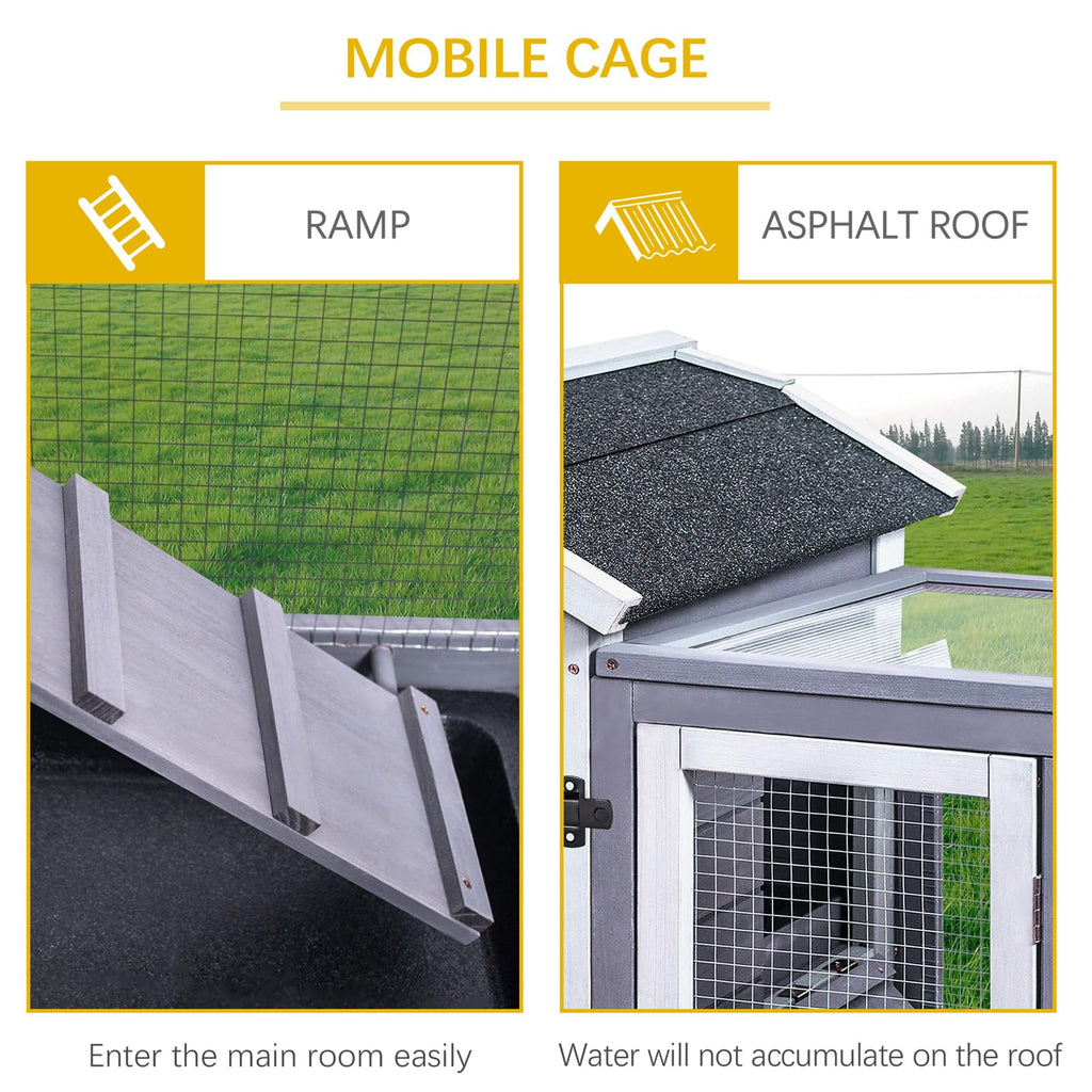Wooden Rabbit Hutch with Waterproof Roof P41787