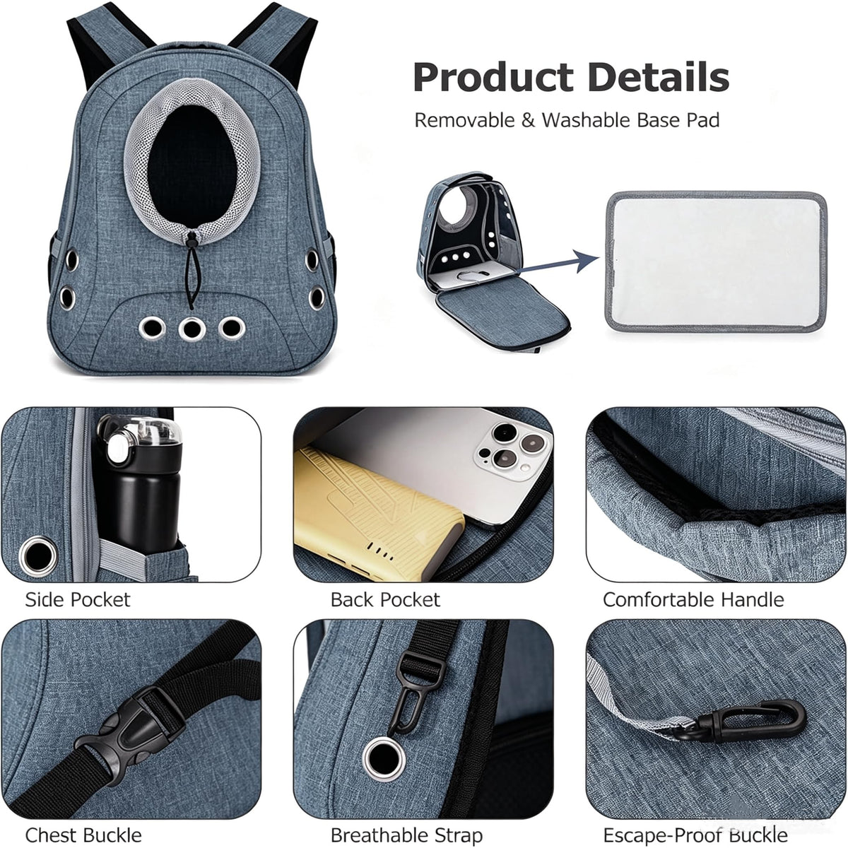 Ventilated Front Facing Dog Cat Backpack Carrier E91279