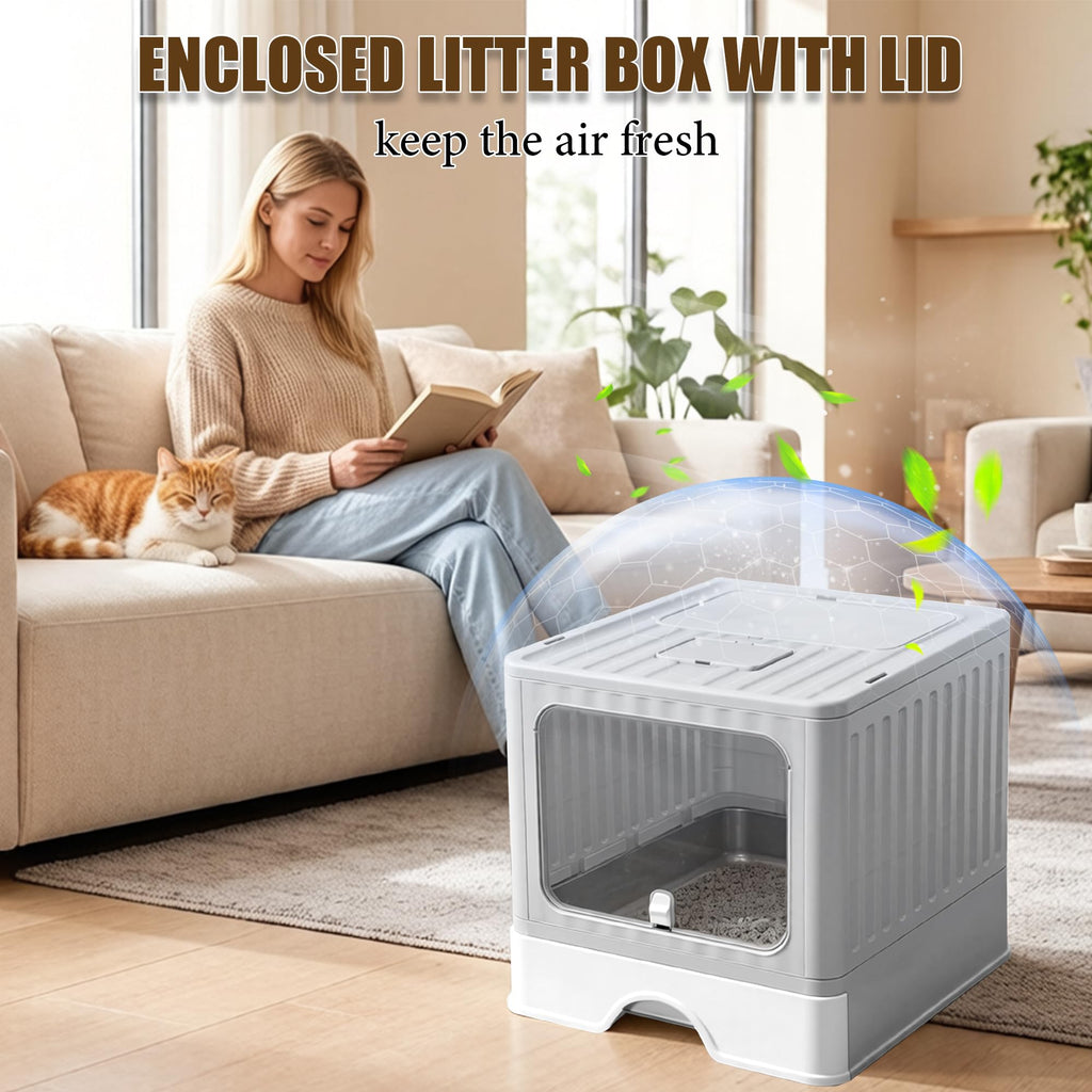 Stainless Steel Cat Litter Box With Lid P24605