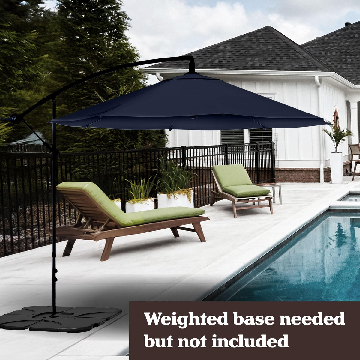 10 Ft Offset Cantilever Patio Umbrella with Cross Base Z3703