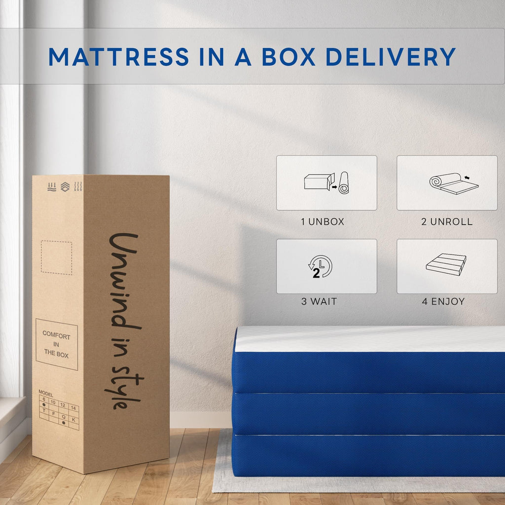Queen 6 Inch Gel Memory Foam Trifold Mattress B345