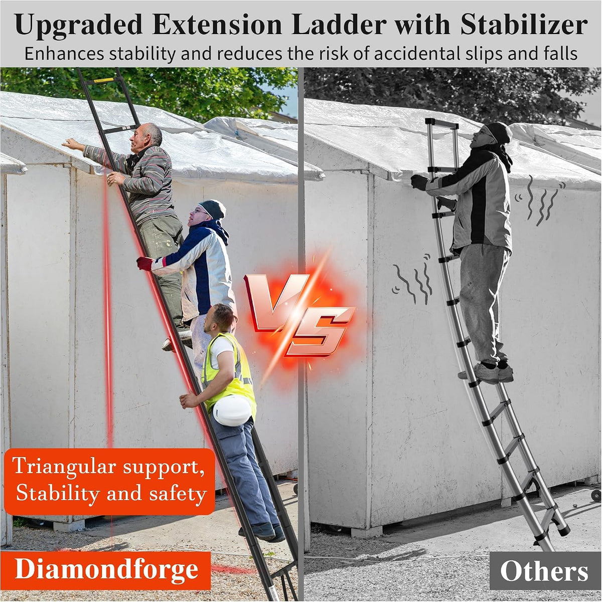 16.5 FT 330 Lbs Aluminum Telescoping Ladder V136248