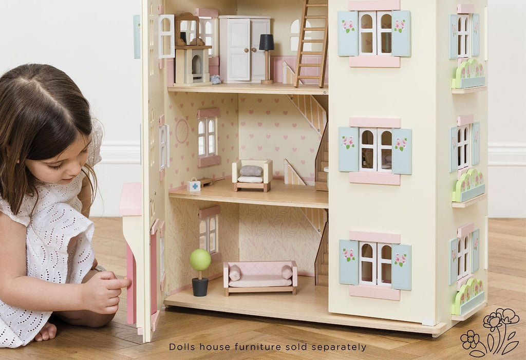 4 Storey Wooden Doll House Play Set U322