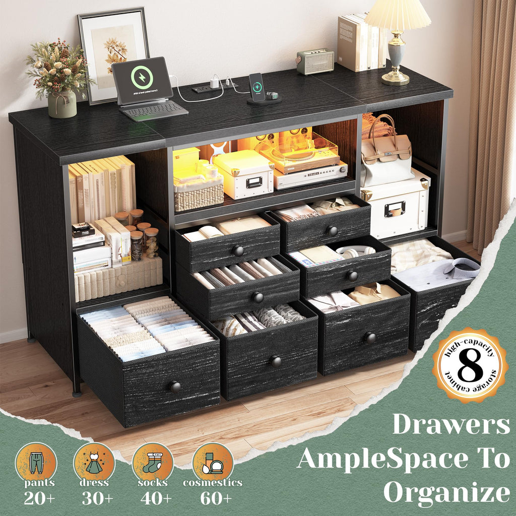 Modern LED Dresser with 8 Drawers C26198
