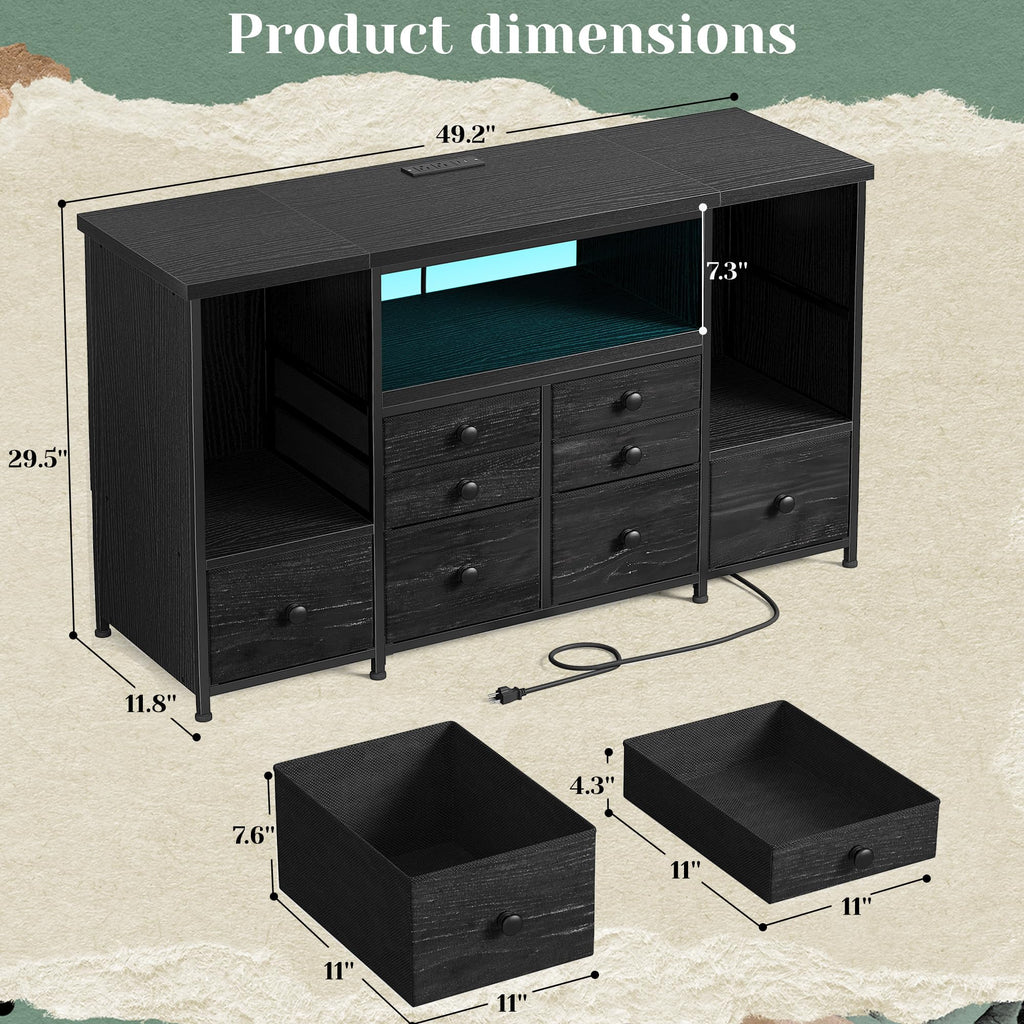 Modern LED Dresser with 8 Drawers C26198