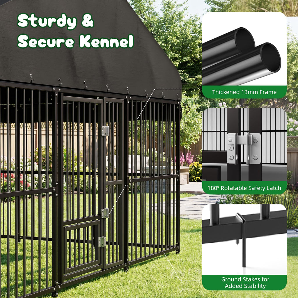 10x20 FT Heavy Duty Outdoor Dog Kennel with Roof M17245