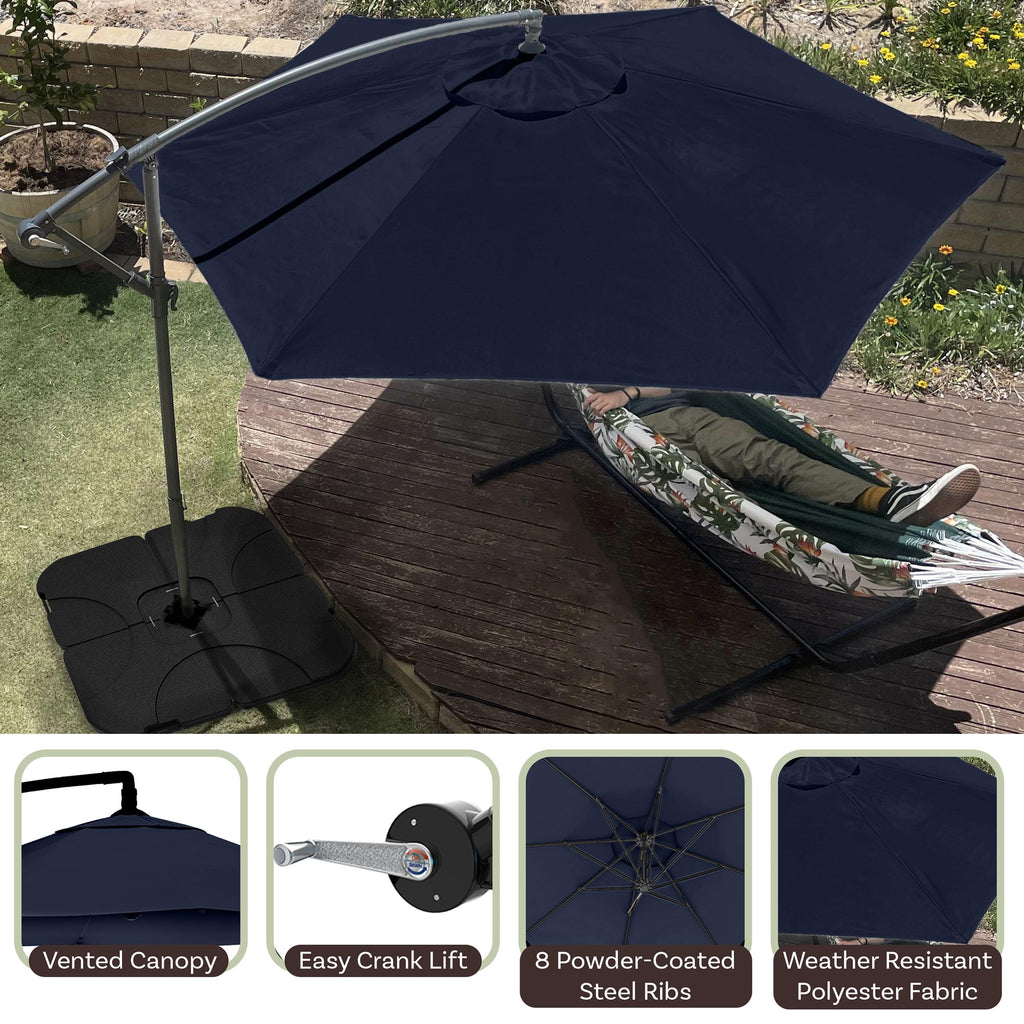 10 Ft Offset Cantilever Patio Umbrella with Cross Base Z3703