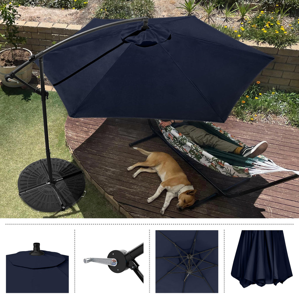 10 Ft Offset Cantilever Patio Umbrella with Cross Base Z3703