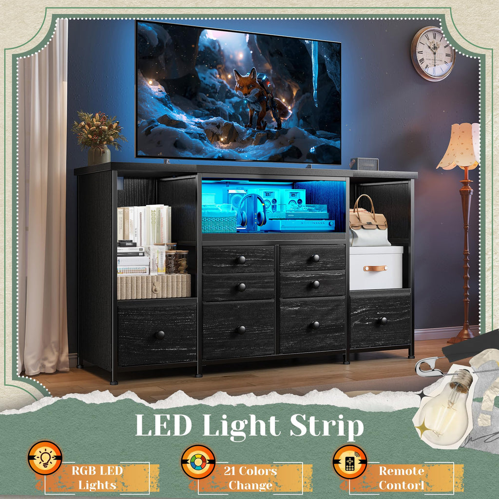 Modern LED Dresser with 8 Drawers C26198