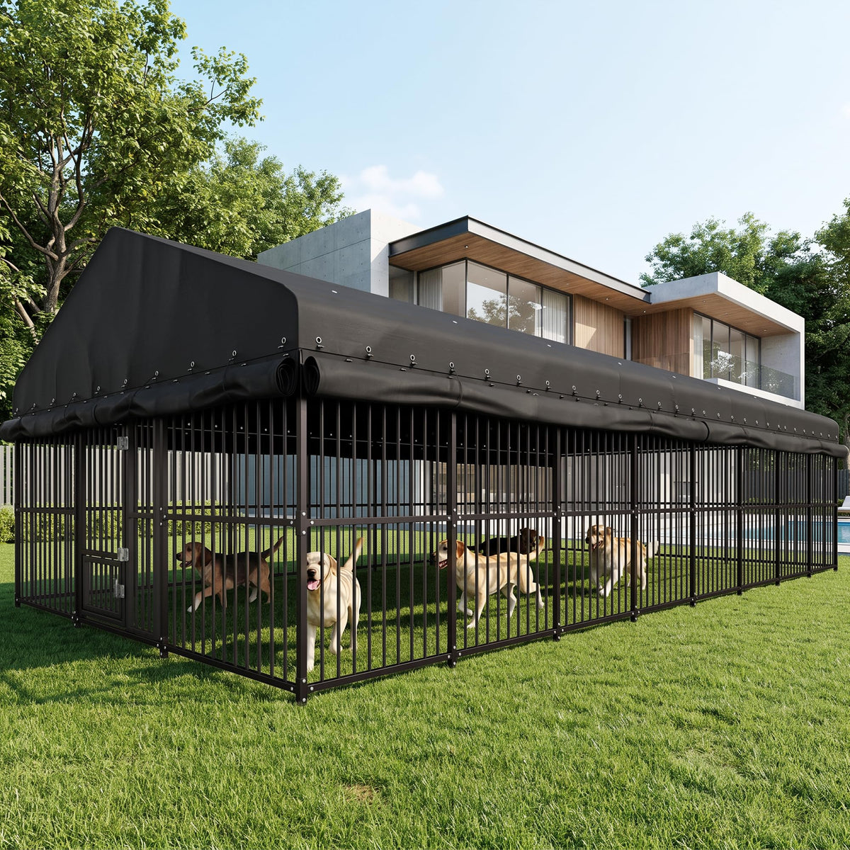 10x20 FT Heavy Duty Outdoor Dog Kennel with Roof M17245