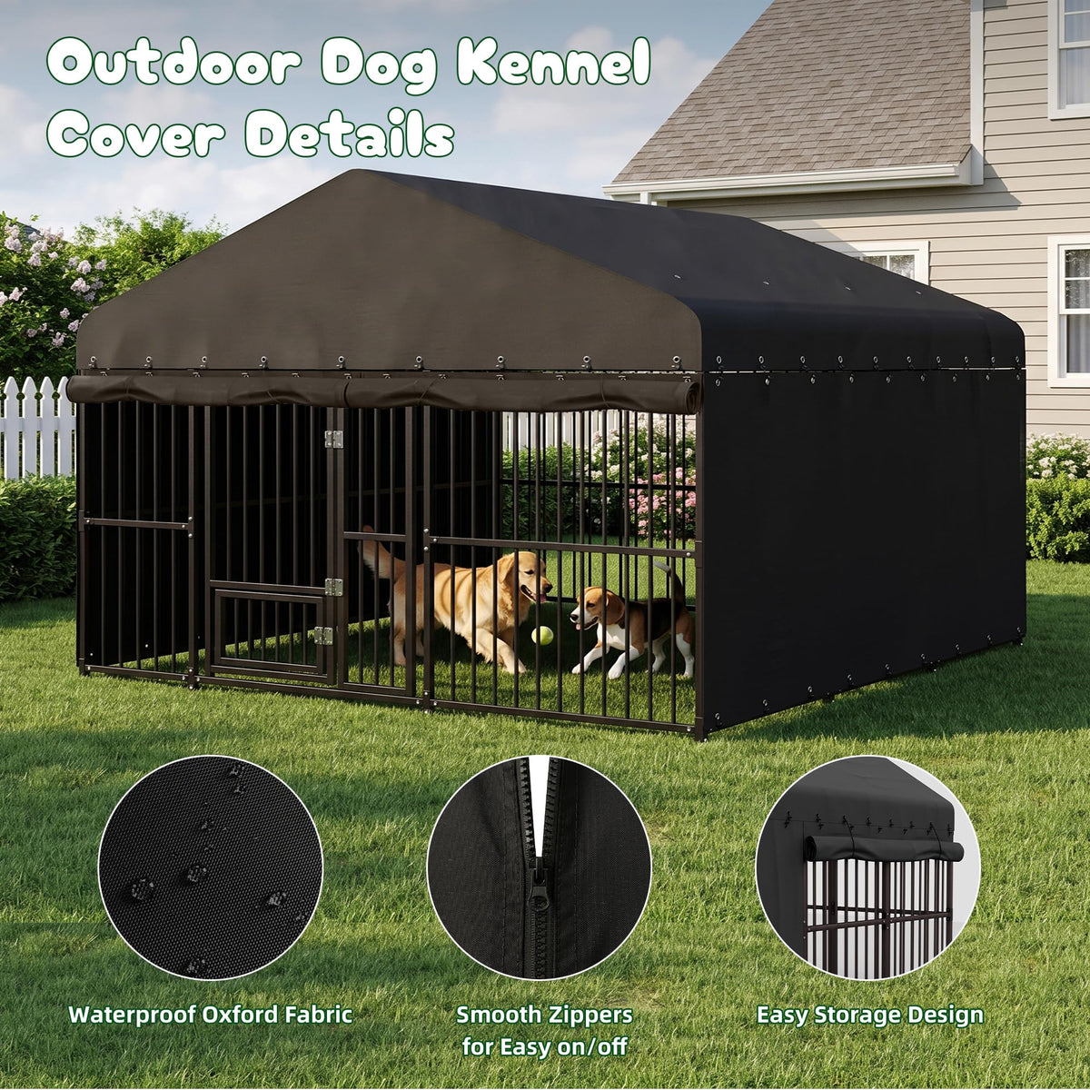 10x20 FT Heavy Duty Outdoor Dog Kennel with Roof M17245