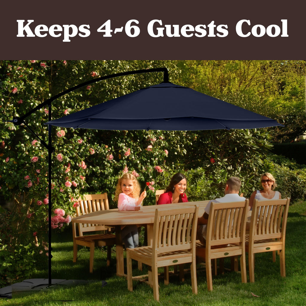 10 Ft Offset Cantilever Patio Umbrella with Cross Base Z3703