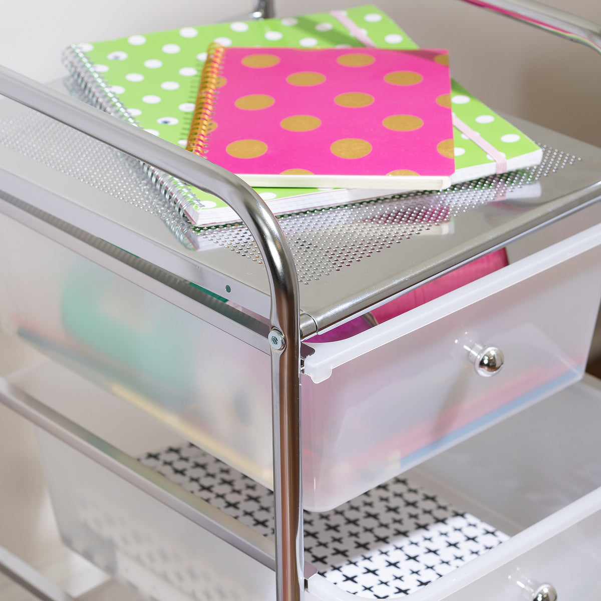 3 Drawer Plastic Storage Cart on Wheels X343959