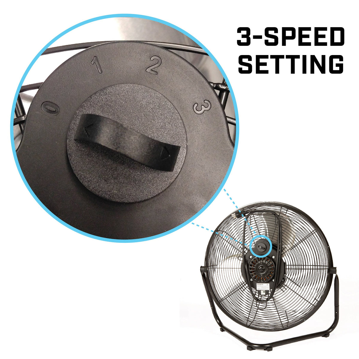 20" High Velocity Electric Floor Fan with 3-Speeds P5186