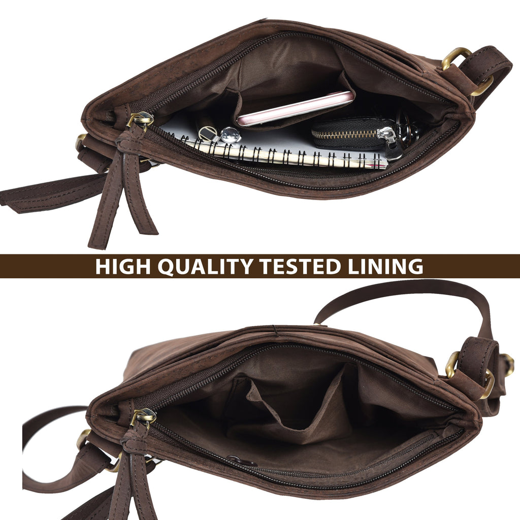 Genuine Leather Women's Crossbody Bag with Adjustable Strap Y43417